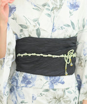 夏花浴衣 淡花映し 下駄付き5点セット(浴衣・兵児帯・腰紐×2・下駄)