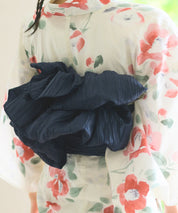 夏花浴衣 白昼の紅椿 下駄付き5点セット(浴衣・兵児帯・腰紐×2・下駄)