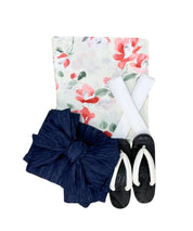 夏花浴衣 白昼の紅椿 下駄付き5点セット(浴衣・兵児帯・腰紐×2・下駄)