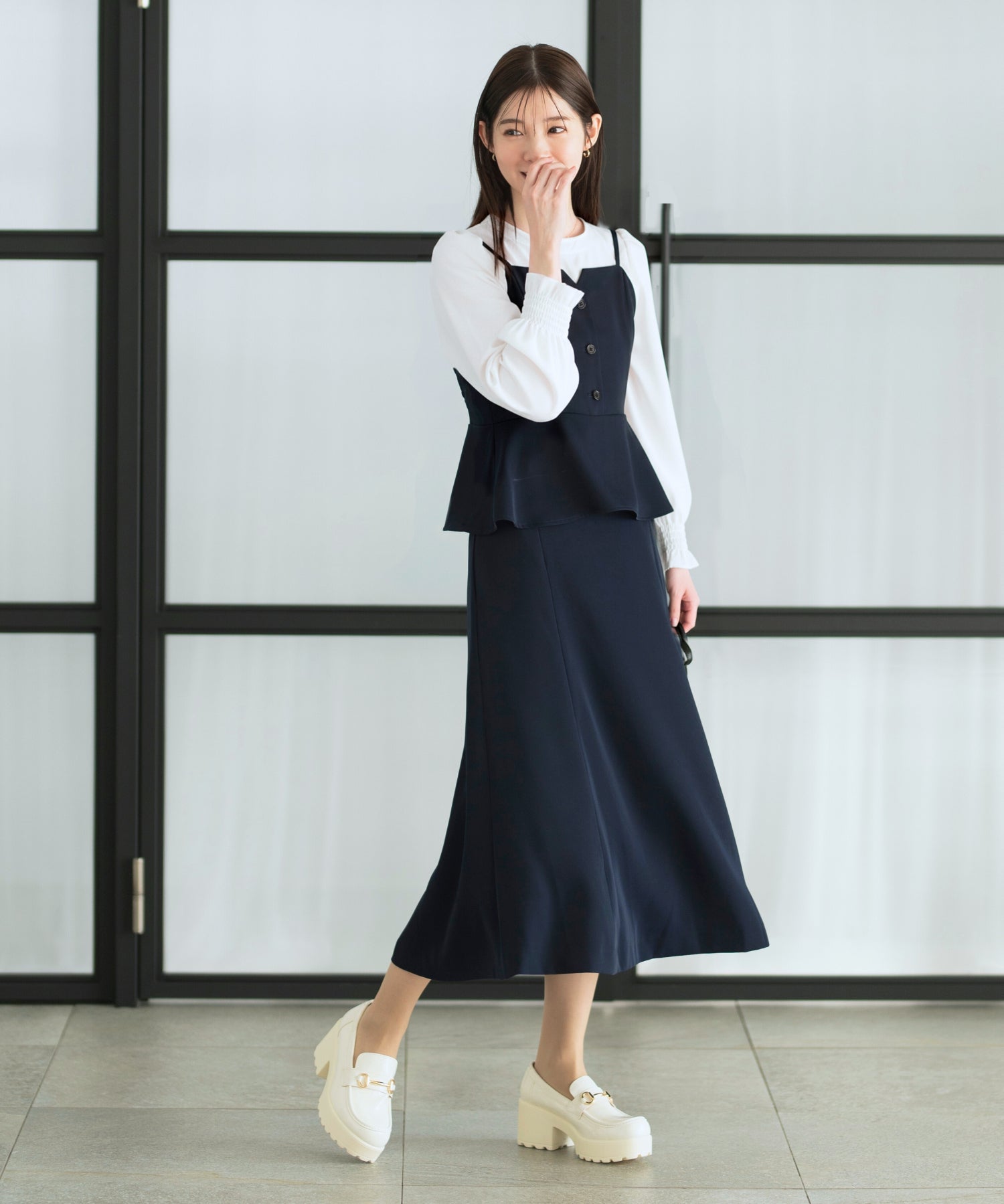 ジョーゼットカセットビスチェ・スカートセットアップ