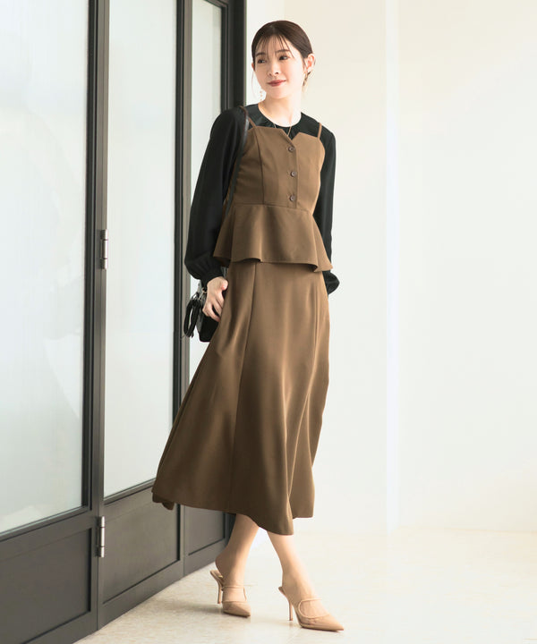 ジョーゼットカセットビスチェ・スカートセットアップ