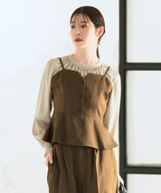 ペプラムキャミソールビスチェ