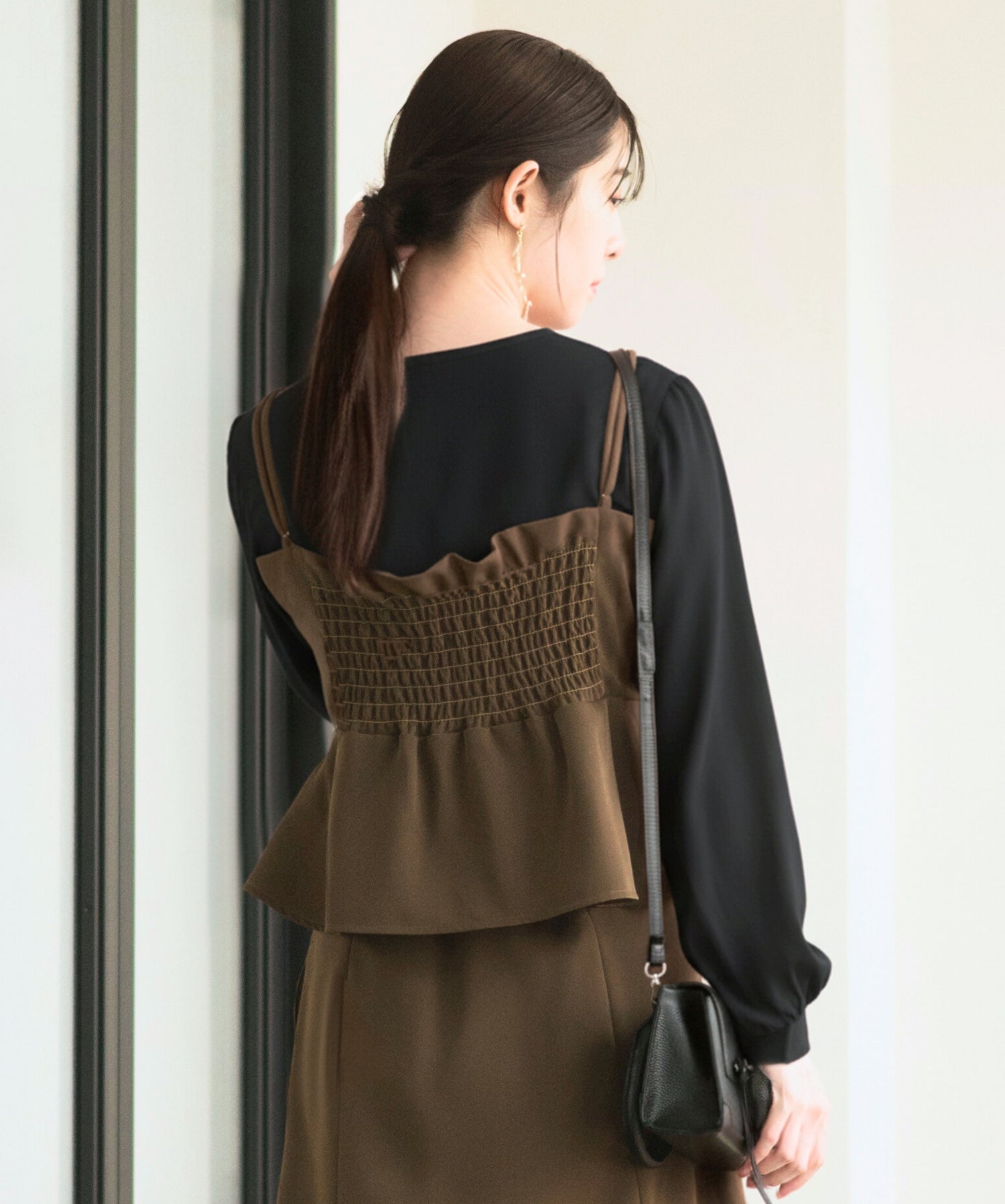 ペプラムキャミソールビスチェ