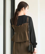 ペプラムキャミソールビスチェ