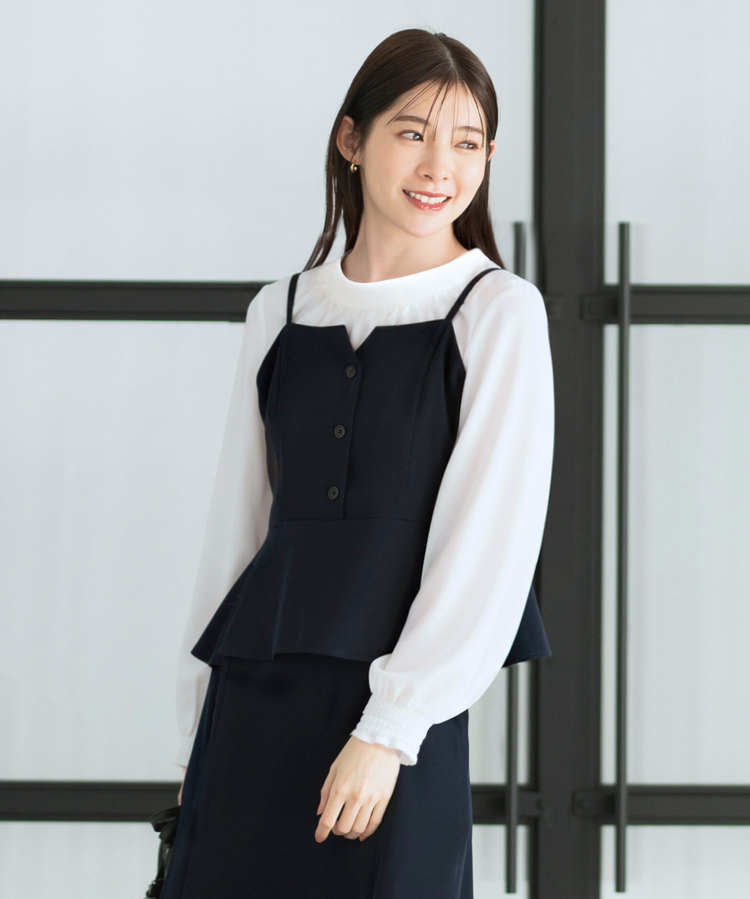 ペプラムキャミソールビスチェ