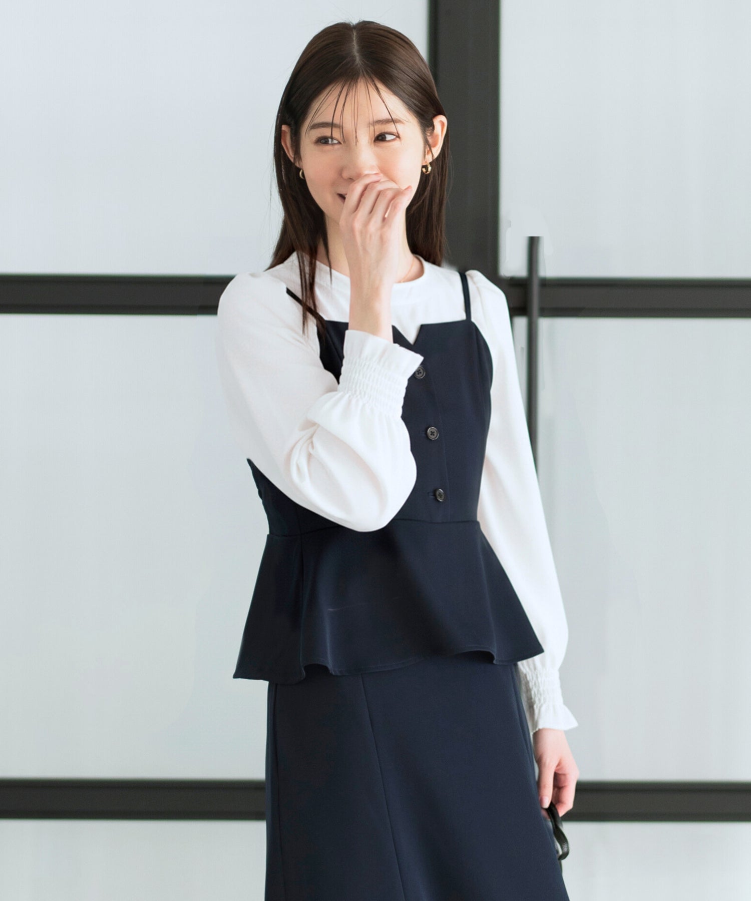 ペプラムキャミソールビスチェ