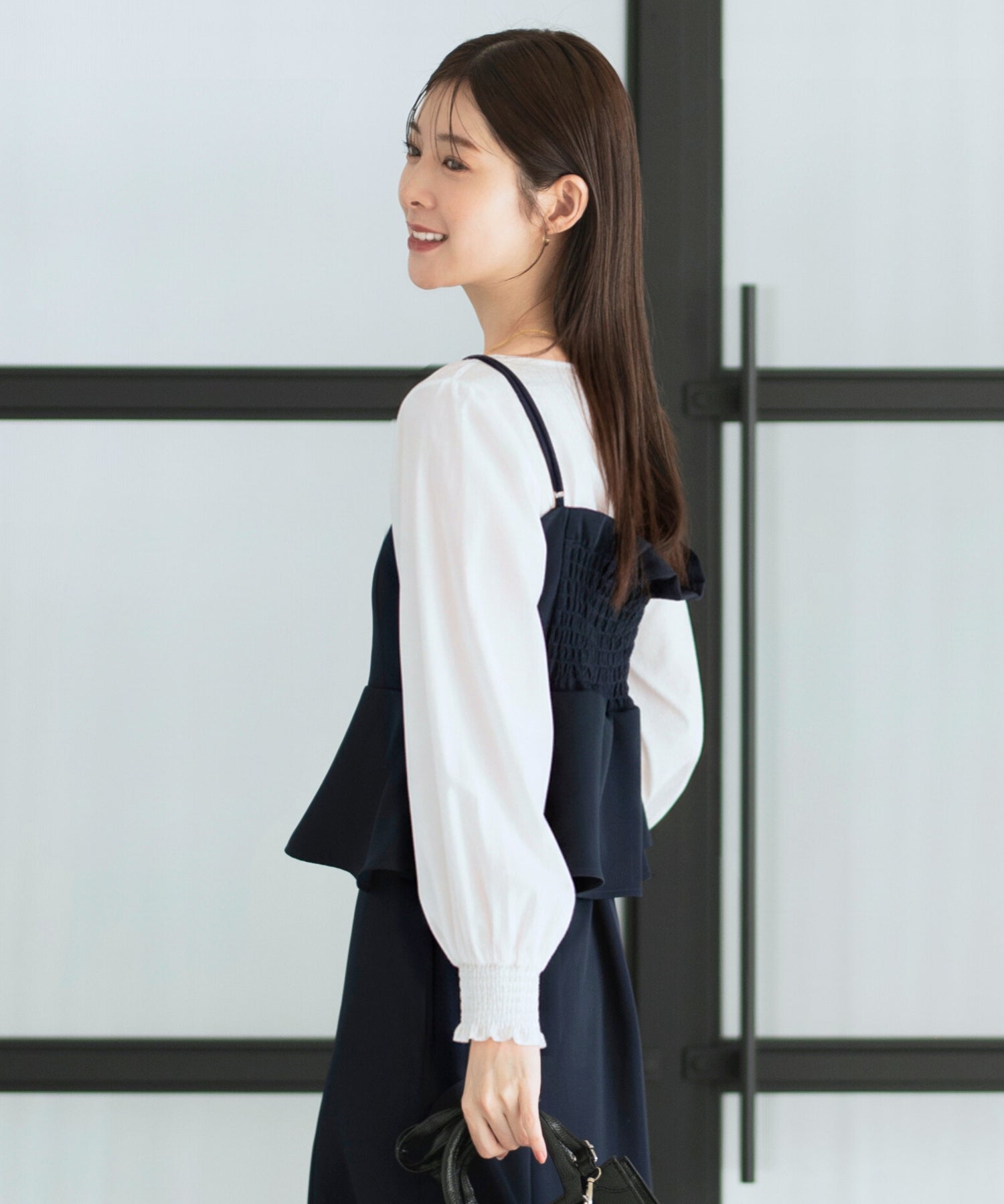 ペプラムキャミソールビスチェ