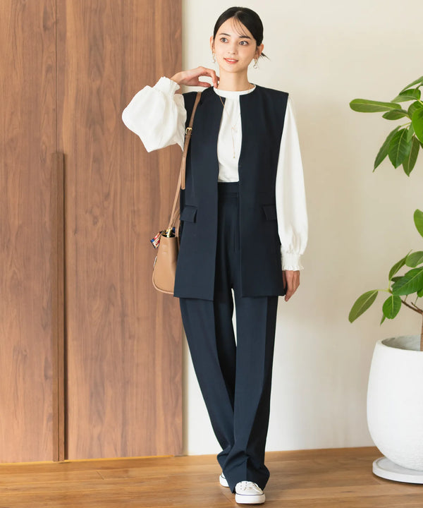 パール調ジレ・パンツセットアップ