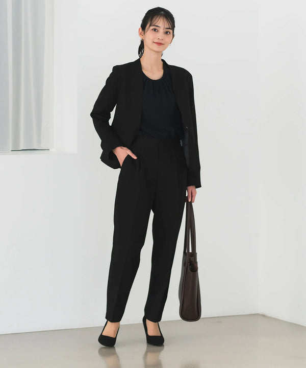 モダンノーカラージャケット・パンツセットアップ 2点セット
