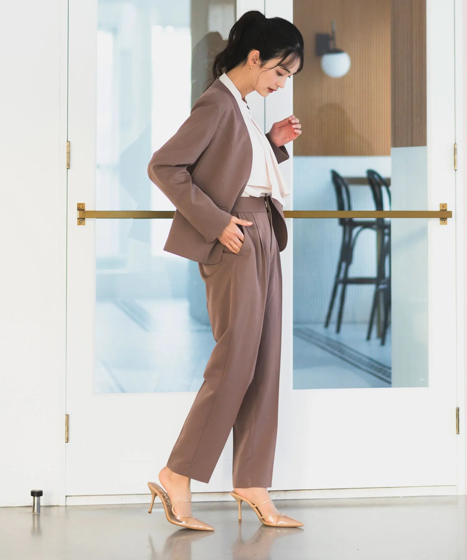 モダンノーカラージャケット・パンツセットアップ 2点セット – shop-celen モダンノーカラージャケット・パンツセットアップ 2点セット – shop-celen