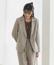 《2025新作》【洗える/防シワ/UV/花粉防止/オフィスカジュアル】ストレッチテーラードジャケット・タックセンタープレスパンツ 2点セット