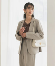 《2025新作》【洗える/防シワ/UV/花粉防止/オフィスカジュアル】ストレッチテーラードジャケット・タックセンタープレスパンツ 2点セット