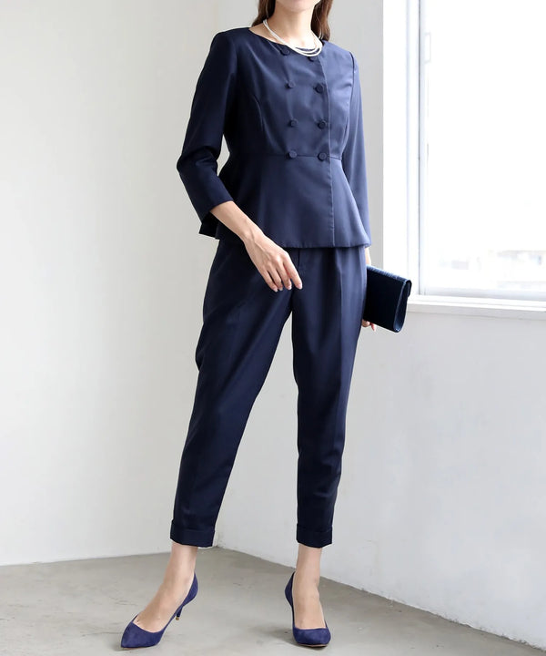 ペプラムトップス＆テーパードパンツ 2点セット