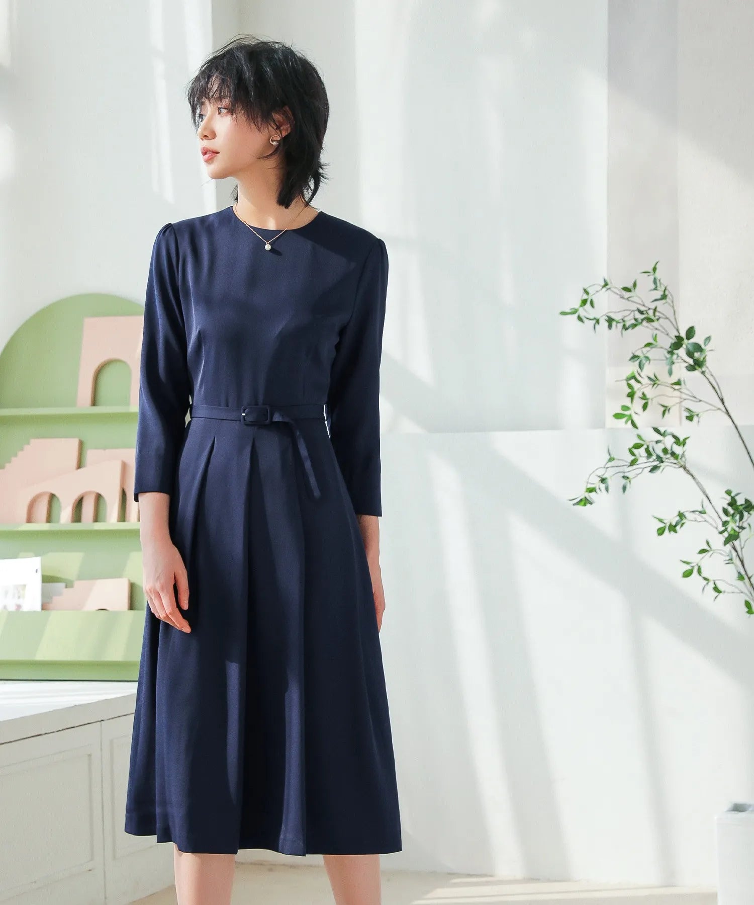 プリーツワンピース・共布ベルト 2点セット – shop-celen プリーツワンピース・共布ベルト 2点セット – shop-celen