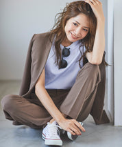 ノーカラージャケット・タックセンタープレスパンツ 2点セット