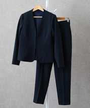 ノーカラージャケット・タックセンタープレスパンツ 2点セット