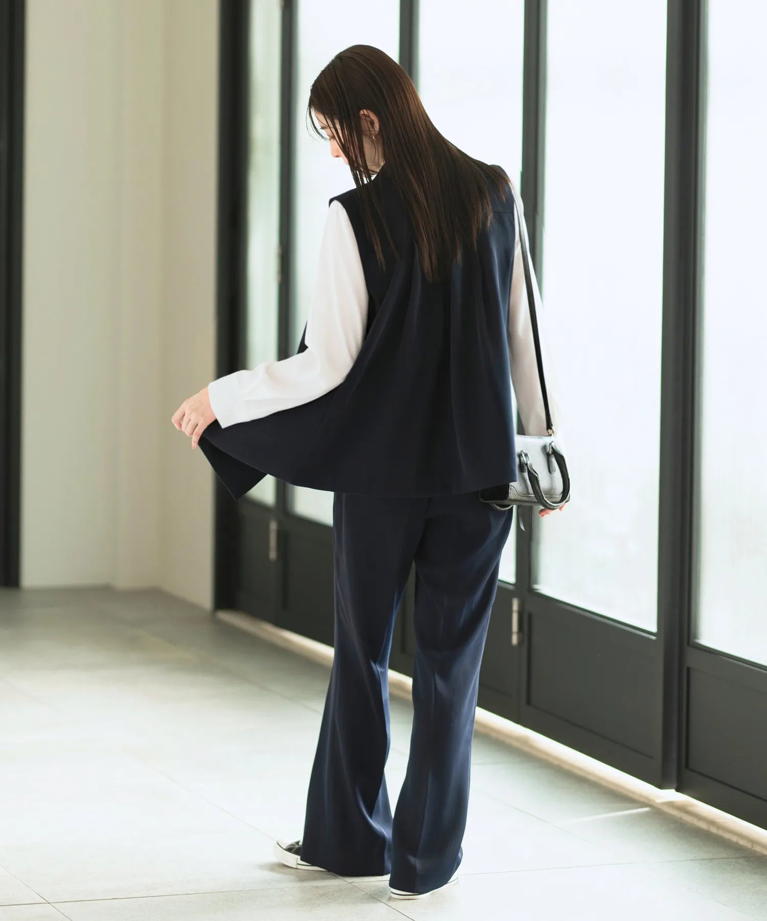 ジョーゼットカセットジレ・パンツセットアップ