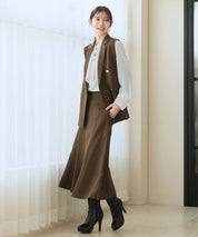 ジョーゼットカセットジレ・スカートセットアップ