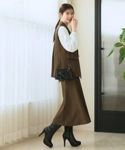 ジョーゼットカセットジレ・スカートセットアップ