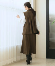 ジョーゼットカセットジレ・スカートセットアップ