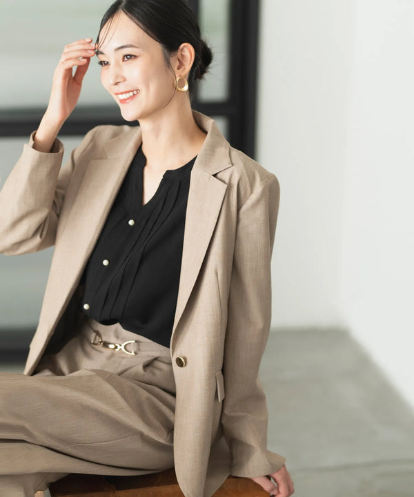 ワンボタンテーラードジャケット