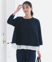 《2025新作》【セットアップ対応/洗える/防シワ/UV/花粉防止】レイヤード風トップス 単品