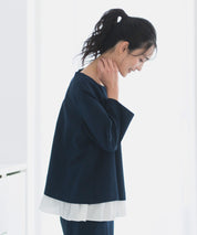 《2025新作》【セットアップ対応/洗える/防シワ/UV/花粉防止】レイヤード風トップス 単品