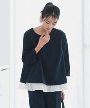 《2025新作》【セットアップ対応/洗える/防シワ/UV/花粉防止】レイヤード風トップス 単品
