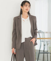《2025新作》【オフィスカジュアル/洗える/防シワ/UV/花粉防止】シンプルテーラードジャケット 単品