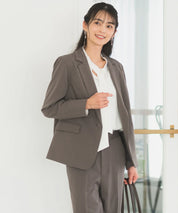 《2025新作》【オフィスカジュアル/洗える/防シワ/UV/花粉防止】シンプルテーラードジャケット 単品