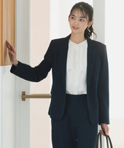 《2025新作》【オフィスカジュアル/洗える/防シワ/UV/花粉防止】シンプルテーラードジャケット 単品