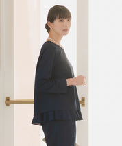 《2025新作》【セットアップ対応/洗える/セレモニースーツ】ふんわり裾ペプラムトップス 単品
