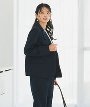 《2025新作》【洗える/防シワ/UV/花粉防止/オフィスカジュアル】ストレッチテーラードジャケット 単品