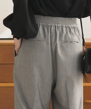 ビット付きセミワイドパンツ