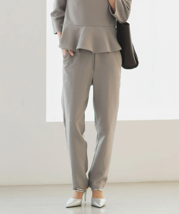 【セットアップ対応/洗える/防シワ/UV/花粉防止】ツイードテーパードパンツ 単品