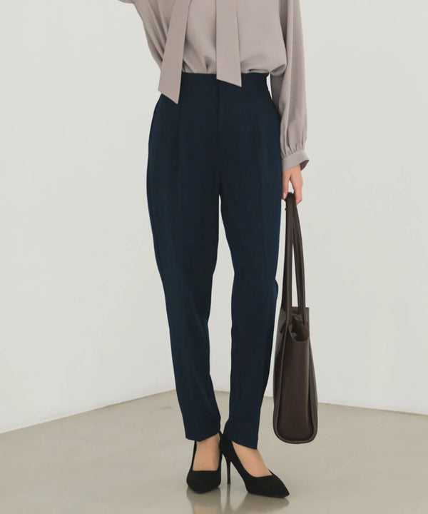 【セットアップ対応/洗える/防シワ/UV/花粉防止】モダンタックセンタープレスパンツ 単品