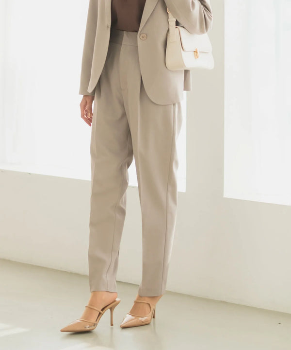 【セットアップ対応/洗える/防シワ/UV/花粉防止】ストレッチタックセンタープレスパンツ 単品