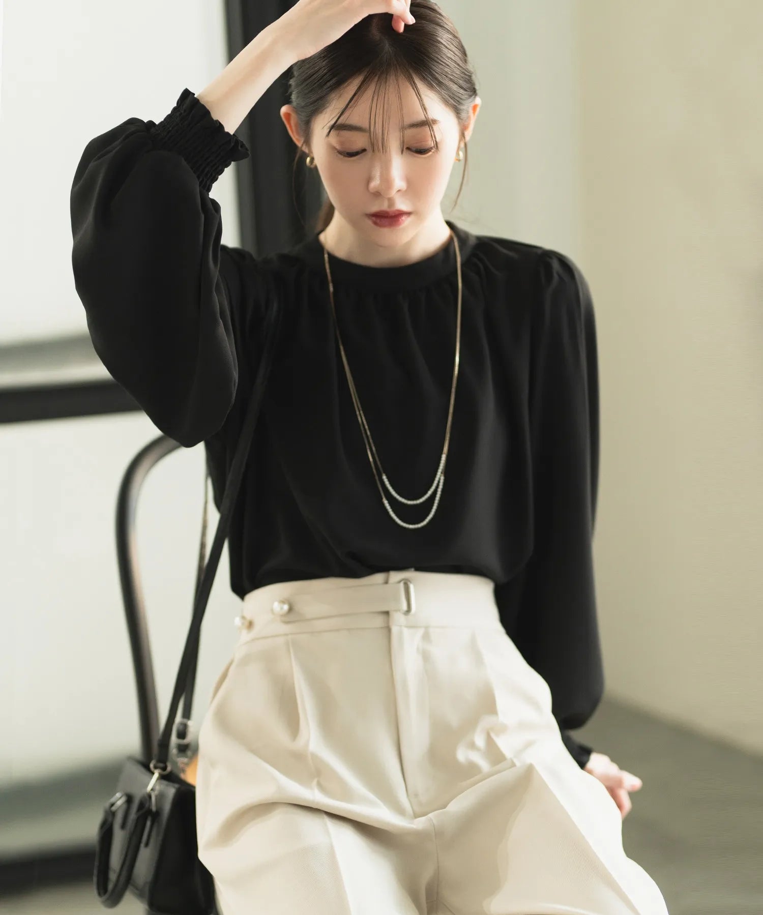 バルーン袖とろみブラウス – shop-celen バルーン袖とろみブラウス – shop-celen