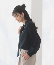 《2025新作》【洗える/防シワ加工/UV加工/花粉防止】2WAYボウタイブラウス