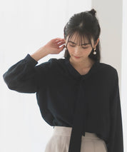 《2025新作》【洗える/防シワ加工/UV加工/花粉防止】2WAYボウタイブラウス
