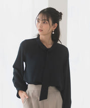《2025新作》【洗える/防シワ加工/UV加工/花粉防止】2WAYボウタイブラウス