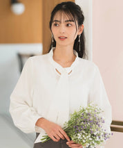 《2025新作》【洗える/防シワ加工/UV加工/花粉防止】2WAYボウタイブラウス