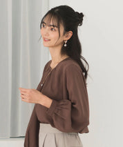 《2025新作》【洗える/防シワ加工/UV加工/花粉防止】ゆったりギャザーブラウス