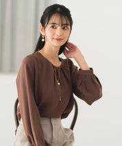 《2025新作》【洗える/防シワ加工/UV加工/花粉防止】ゆったりギャザーブラウス