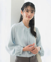 《2025新作》【洗える/防シワ加工/UV加工/花粉防止】タックボウタイブラウス
