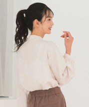 《2025新作》【洗える/防シワ加工/UV加工/花粉防止】タックボウタイブラウス