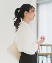 《2025新作》【洗える/防シワ加工/UV加工/花粉防止】タックボウタイブラウス
