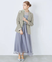 レースボレロチュールフレアドレス