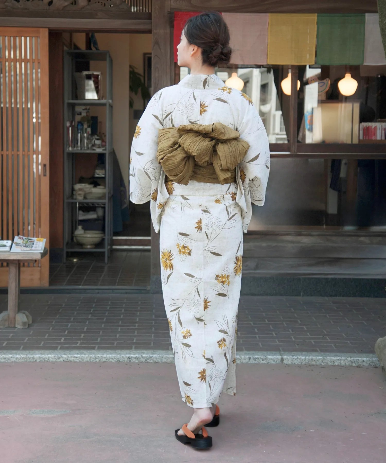 夏麗し浴衣 みやび向日葵 4点セット（浴衣・兵児帯・腰紐×2)