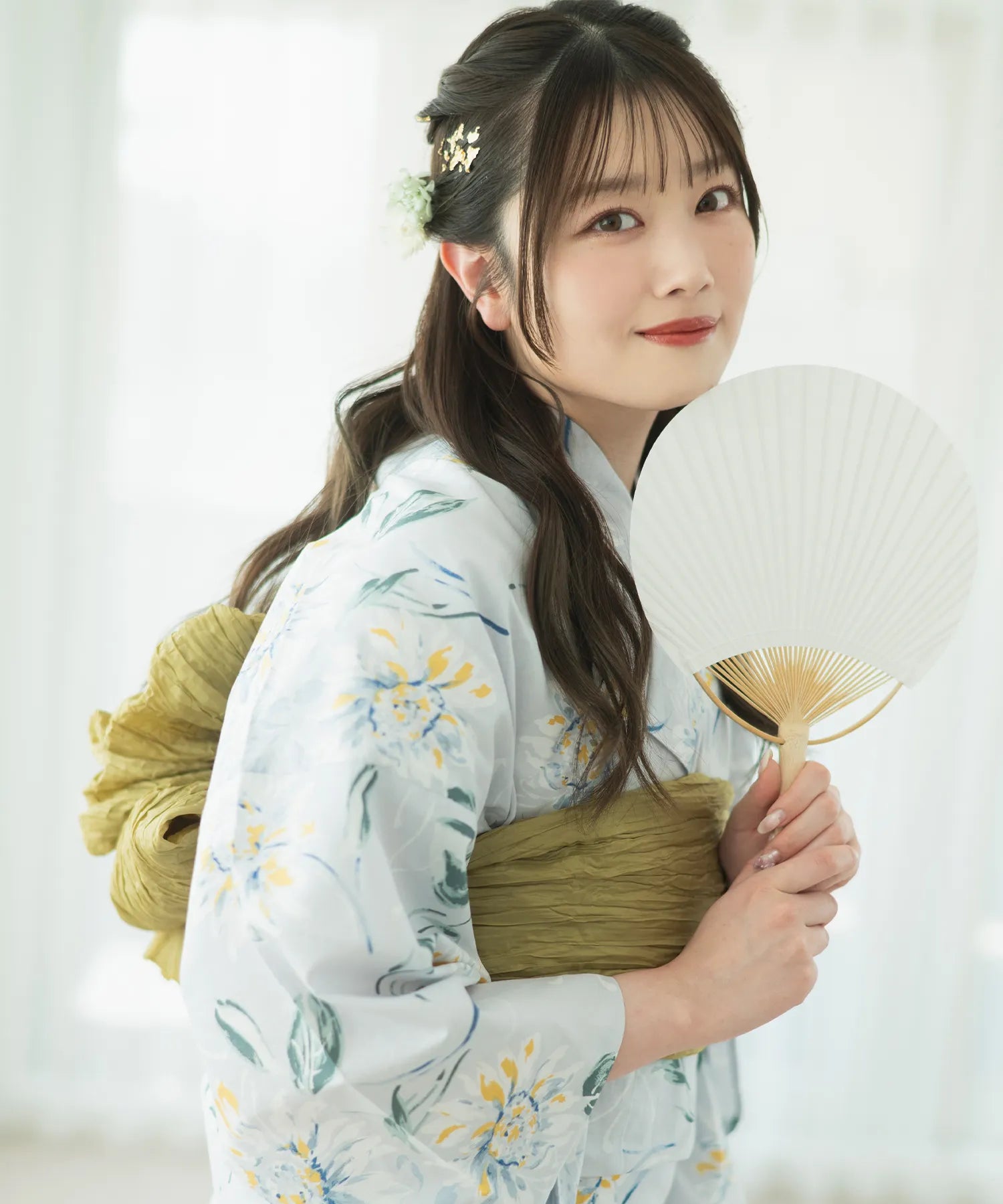 夏麗し浴衣 ひまわり夏乙女 4点セット（浴衣・兵児帯・腰紐×2)